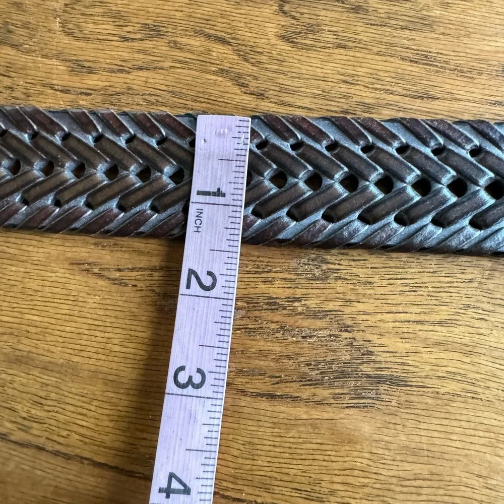 Brown Faux‎ Leather Braided Western Belt